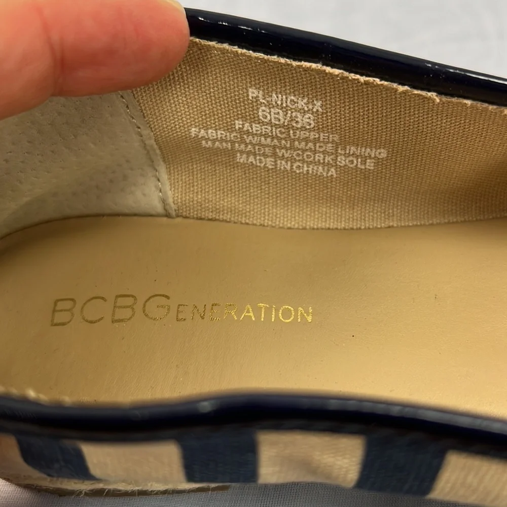 NWOT BCBGeneration Espadrilles striped canvas flats size 6